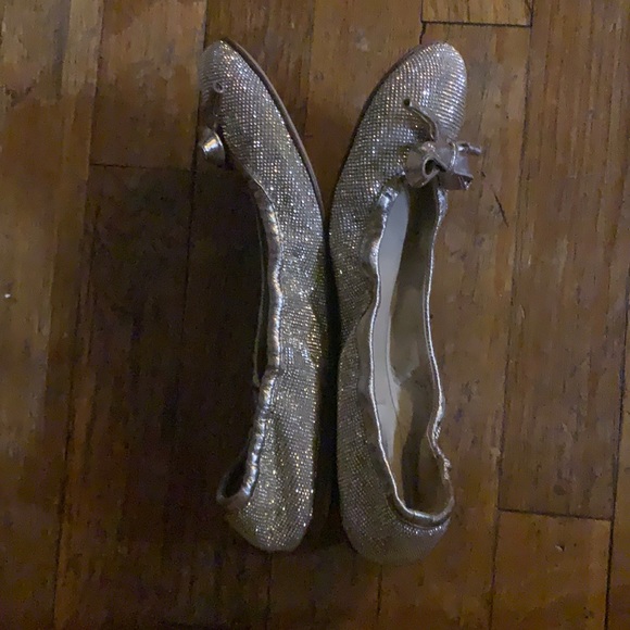 AUTHENTIC VALENTINO GARAVANI ROCKSTUD BALLERINAS micro studs bow shoes 38 gold - Picture 17 of 17